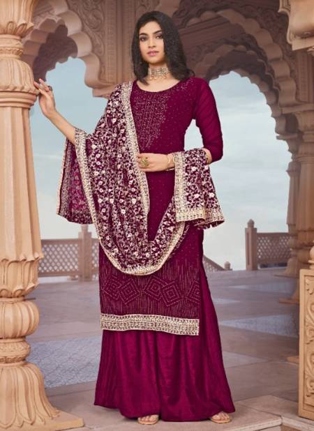 Wine Colour Vouch Naari 6 New Designer Festive Wear Heavy Georgette Salwar Suit Collection 6002